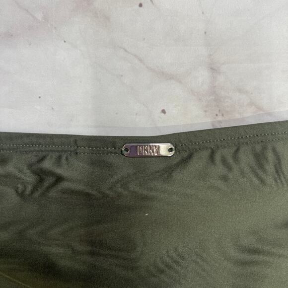 DKNY Womens Moss Green Seamed High Waist Bikini Bottom Size S new - Picture 5 of 5
